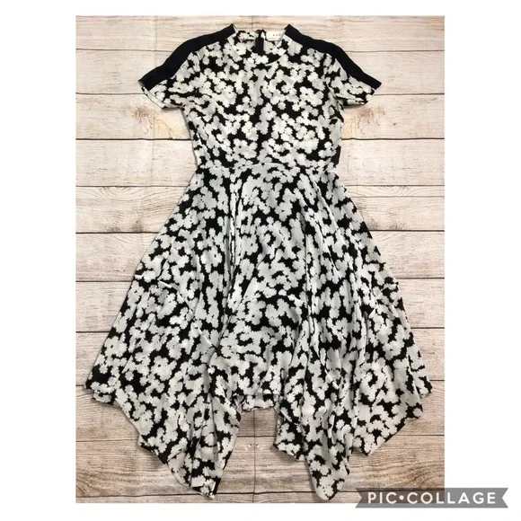 A.L.C. Silk Chiffon Handkerchief Hem Dress 0 - Picture 6 of 9